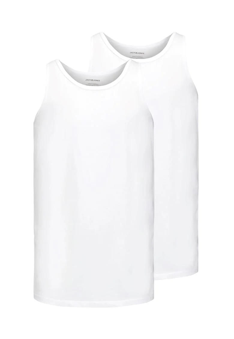 Set de topuri din bumbac, 2 piese, Alb
