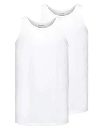 Set de topuri din bumbac, 2 piese, Alb