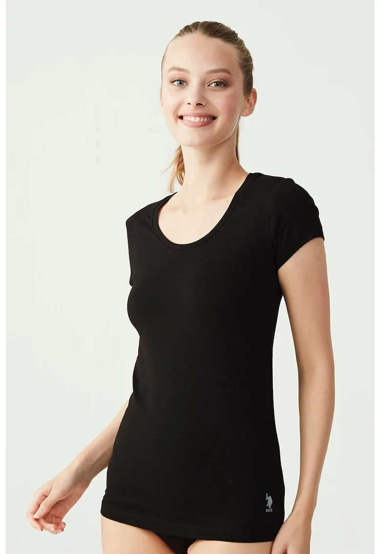 Tricou de casa cu logo discret ss, Negru