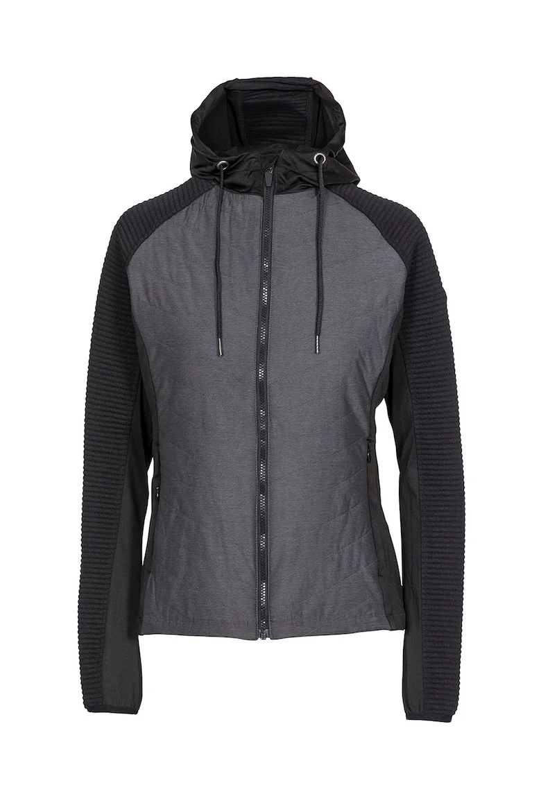 Jacheta cu captuseala din material fleece, pentru drumetii Grace, Negru/Gri