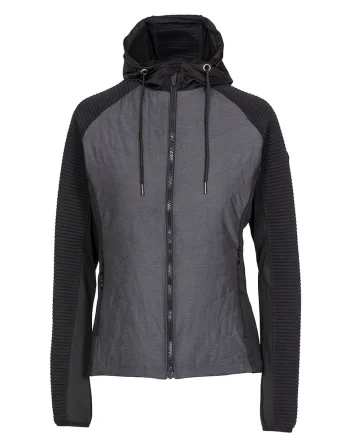 Jacheta cu captuseala din material fleece, pentru drumetii Grace, Negru/Gri