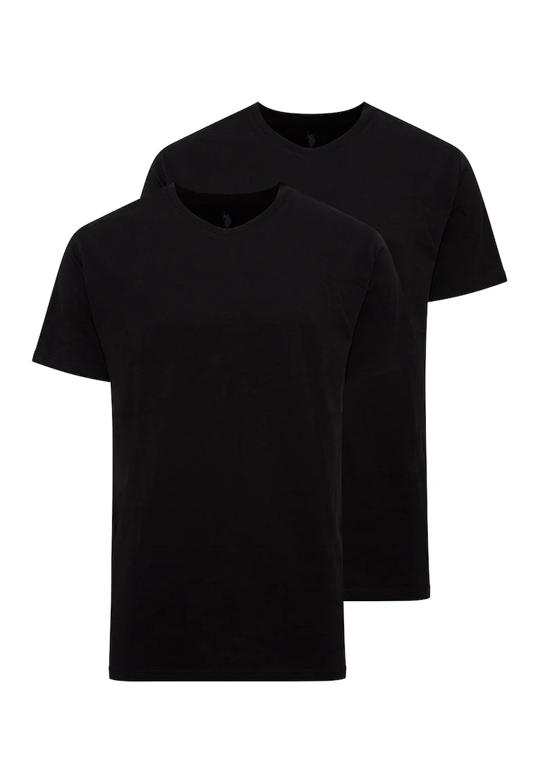 Set de tricouri de casa cu decolteu la baza gatului - 2 piese, Negru