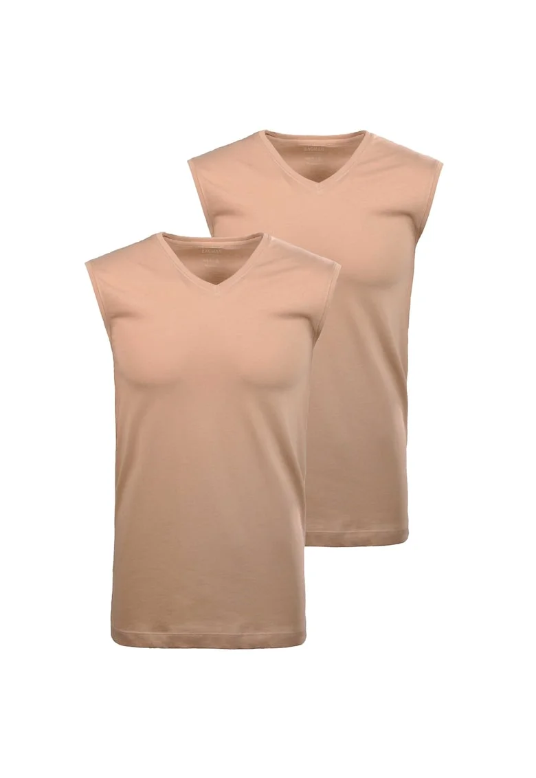 Set de top-uri de casa cu decolteu in V - 2 piese, Bej