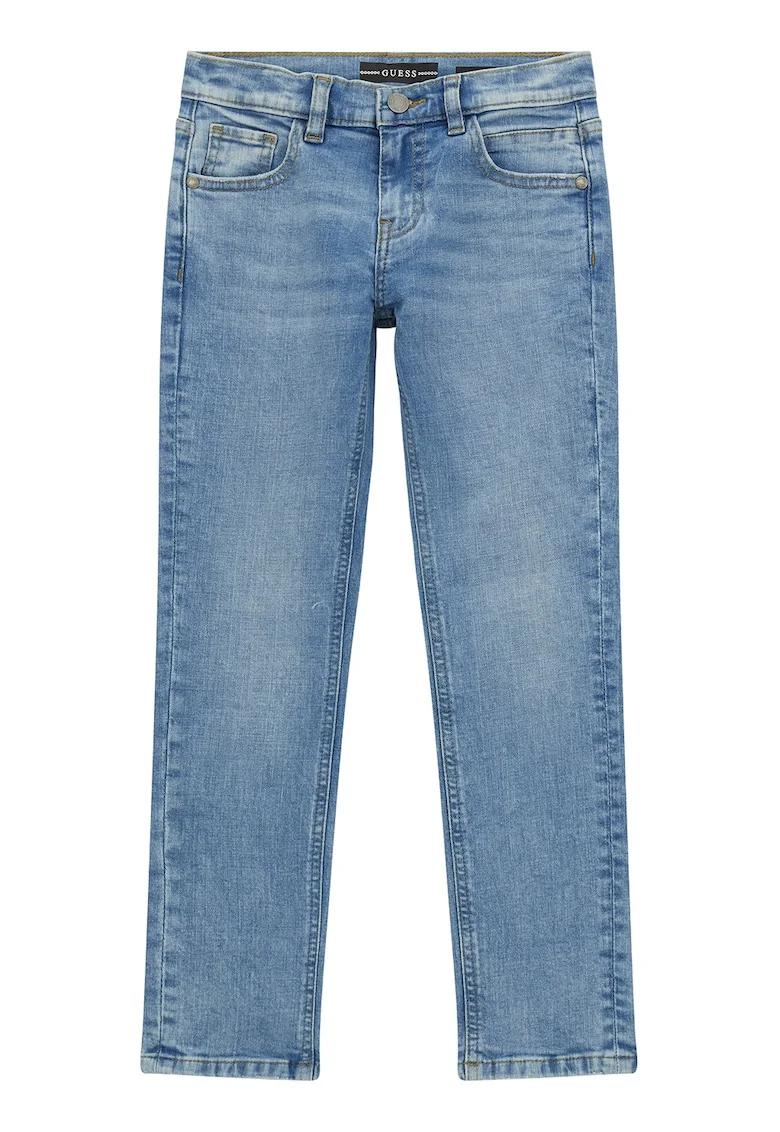 Blugi slim fit cu talie medie, Albastru deschis