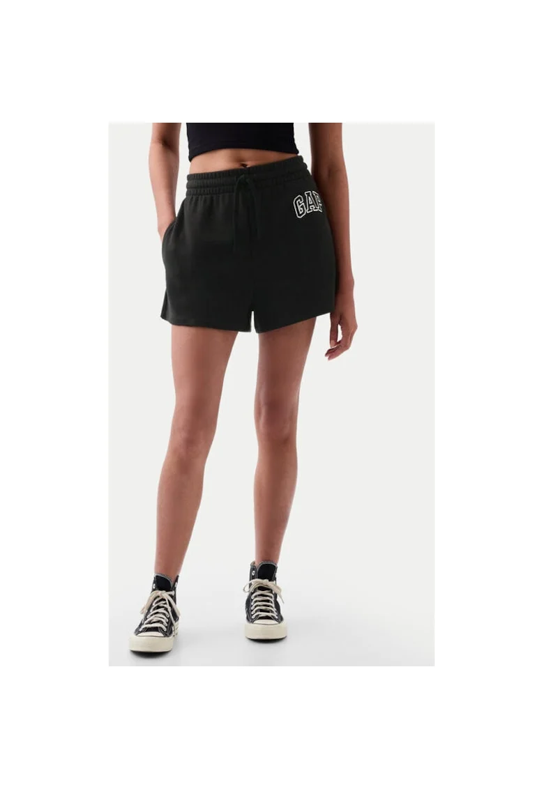 Pantaloni scurti dama,  304144516, Bumbac/Poliester, Negru, Negru