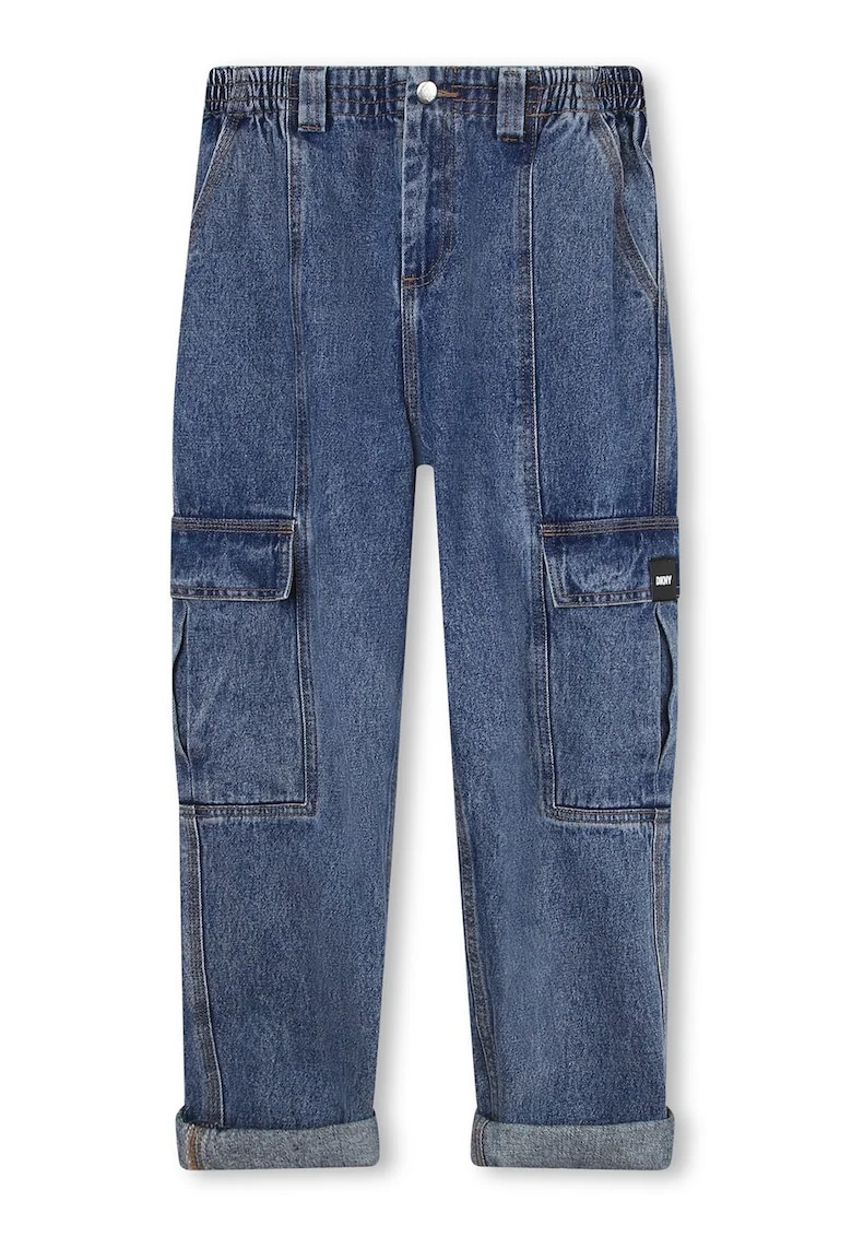 Blugi cargo drepti, Albastru