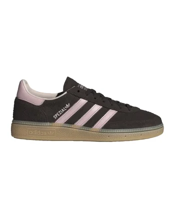 Pantofi din piele intoarsa si piele pentru handbal Spezial, Maro inchis/Roz