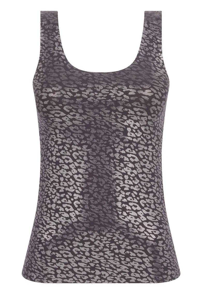 Top cu decolteu rotund, Negru