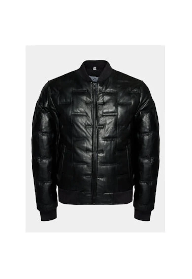 Geaca Barbati,  303347468, Piele, Negru, Negru