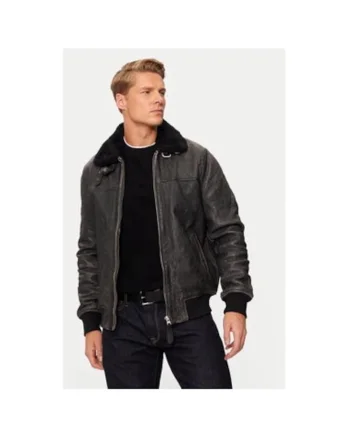 Geaca barbati,  304869853, Piele naturala, Negru, Negru