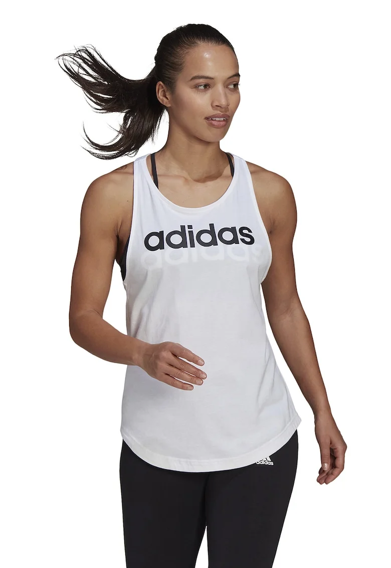 Top cu imprimeu logo Essentials, Alb/Negru