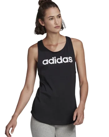 Top cu imprimeu logo Essentials, Negru