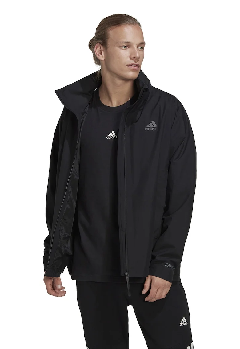 Jacheta relaxed fit cu logo mic pentru trekking Traveer, Negru
