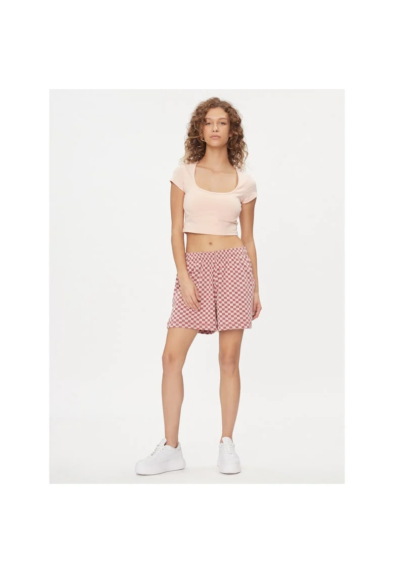 Pantaloni scurti sport dama,  302533824, Bumbac, Roz