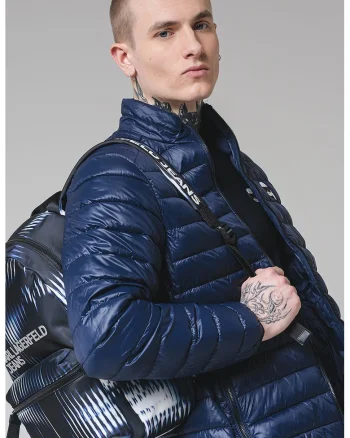 Geaca matlasata cu buzunare laterale, Bleumarin