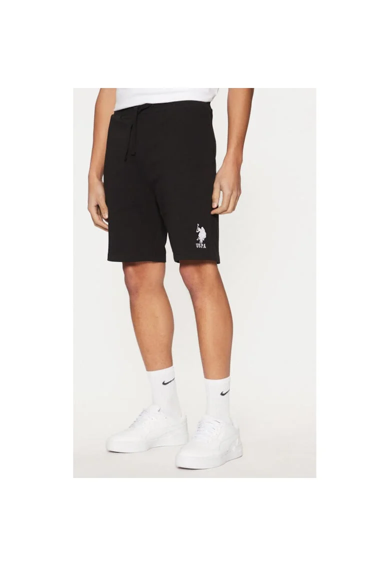 Pantaloni scurti barbati,  305230256, Bumbac, Negru, Negru