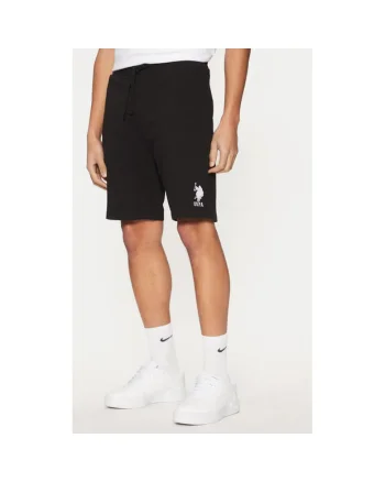 Pantaloni scurti barbati,  305230256, Bumbac, Negru, Negru