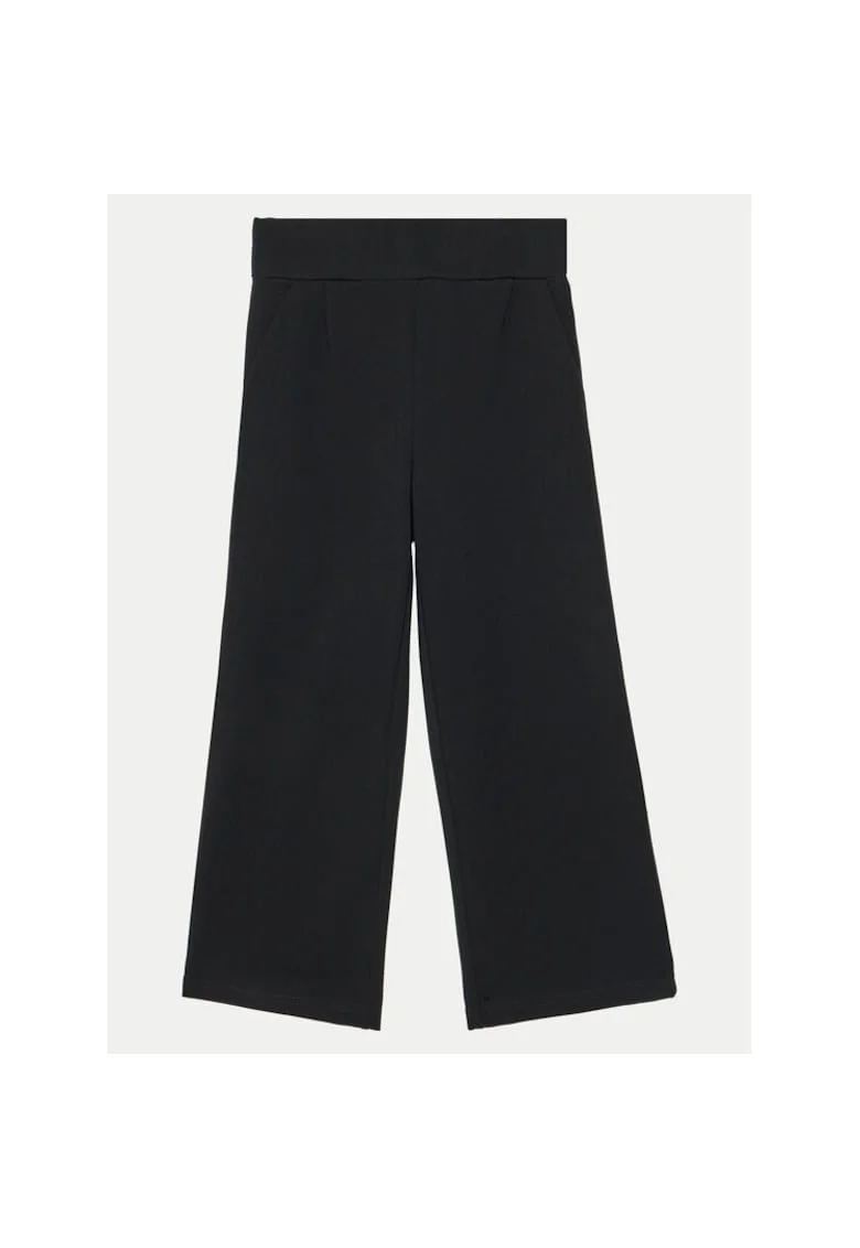 Pantaloni fete,  304718298, Viscoza/Nylon, Negru, Negru