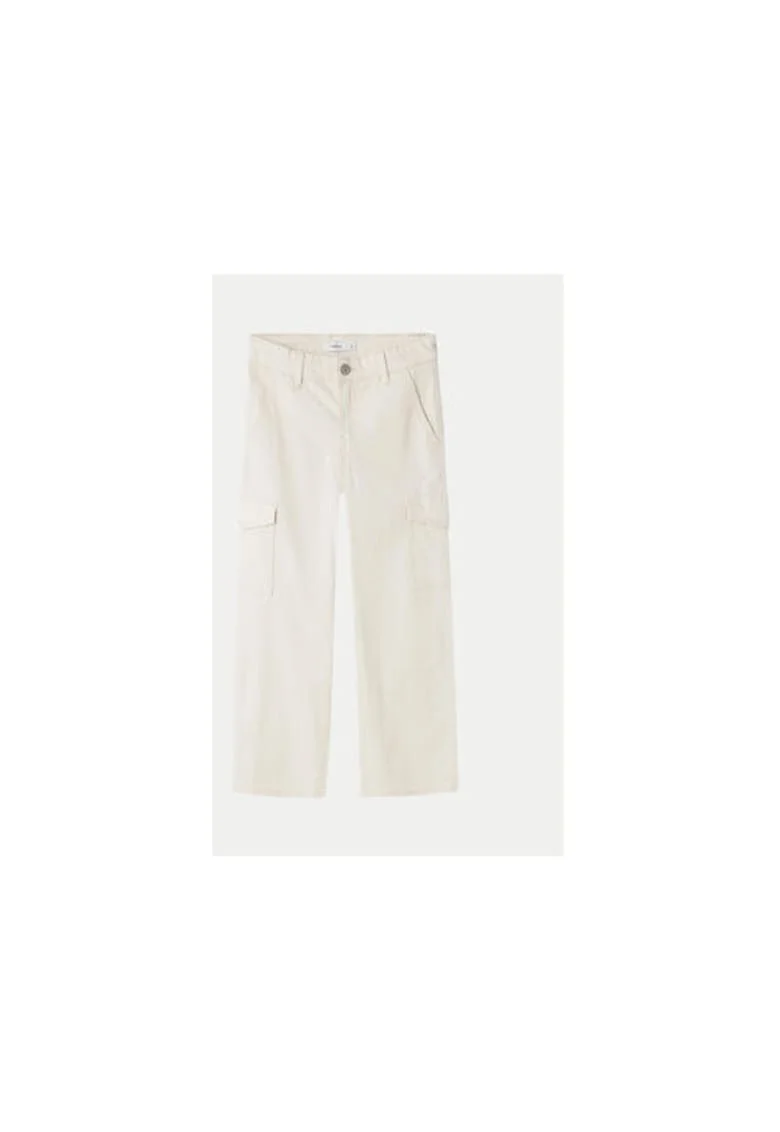 Pantaloni fete,  304434259, Bumbac, Bej, Bej