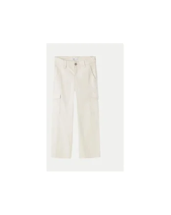 Pantaloni fete,  304434259, Bumbac, Bej, Bej