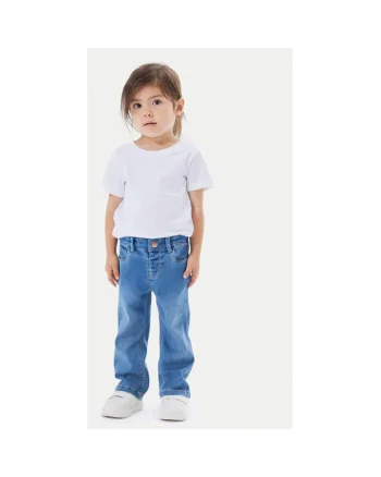 Pantaloni fete,  304718281, Lyocell/Poliester reciclat, Albastru, Albastru
