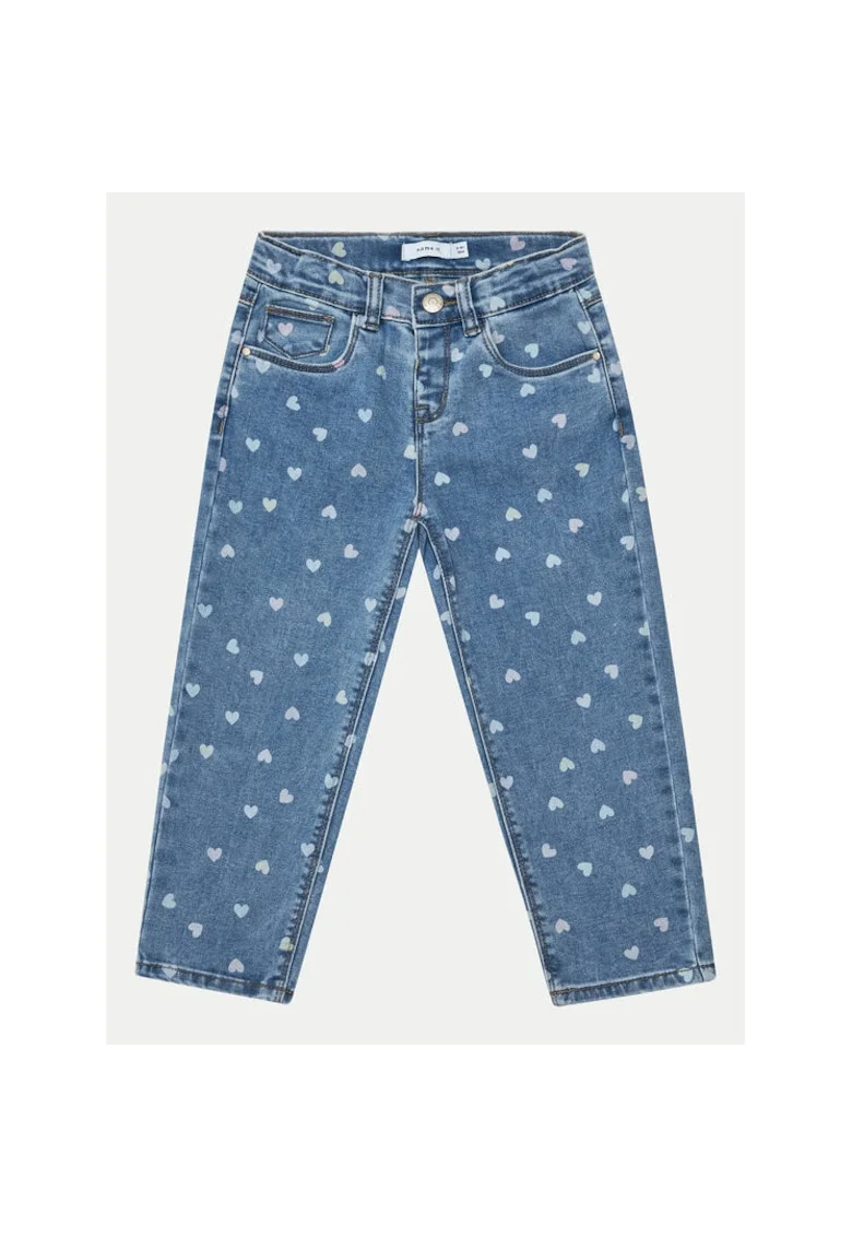 Pantaloni fete,  304718359, Bumbac/Poliester, Albastru, Albastru