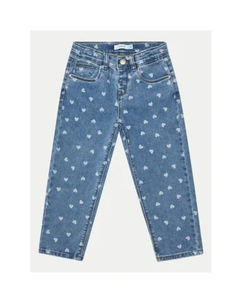 Pantaloni fete,  304718359, Bumbac/Poliester, Albastru, Albastru