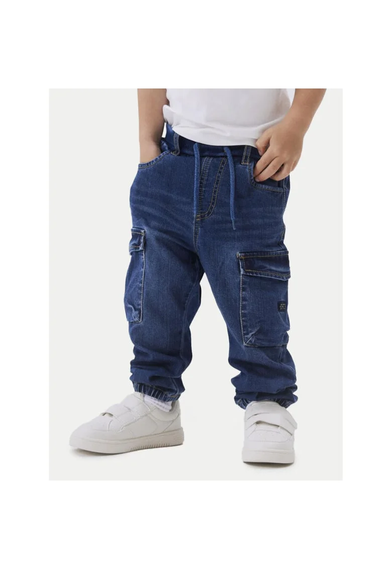 Pantaloni baieti,  304434419, Bumbac/Poliester/Viscoza, Albastru, Albastru