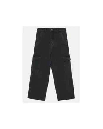 Pantaloni fete,  304718243, Bumbac/Poliester, Negru, Negru