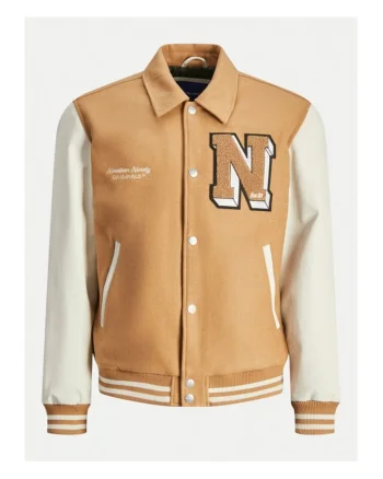 Jack&Jones Geaca bomber Carter 12260455 Bej Regular Fit, Poliester