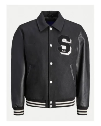 Jack&Jones Geaca bomber Carter 12260455 Negru Regular Fit, Poliester
