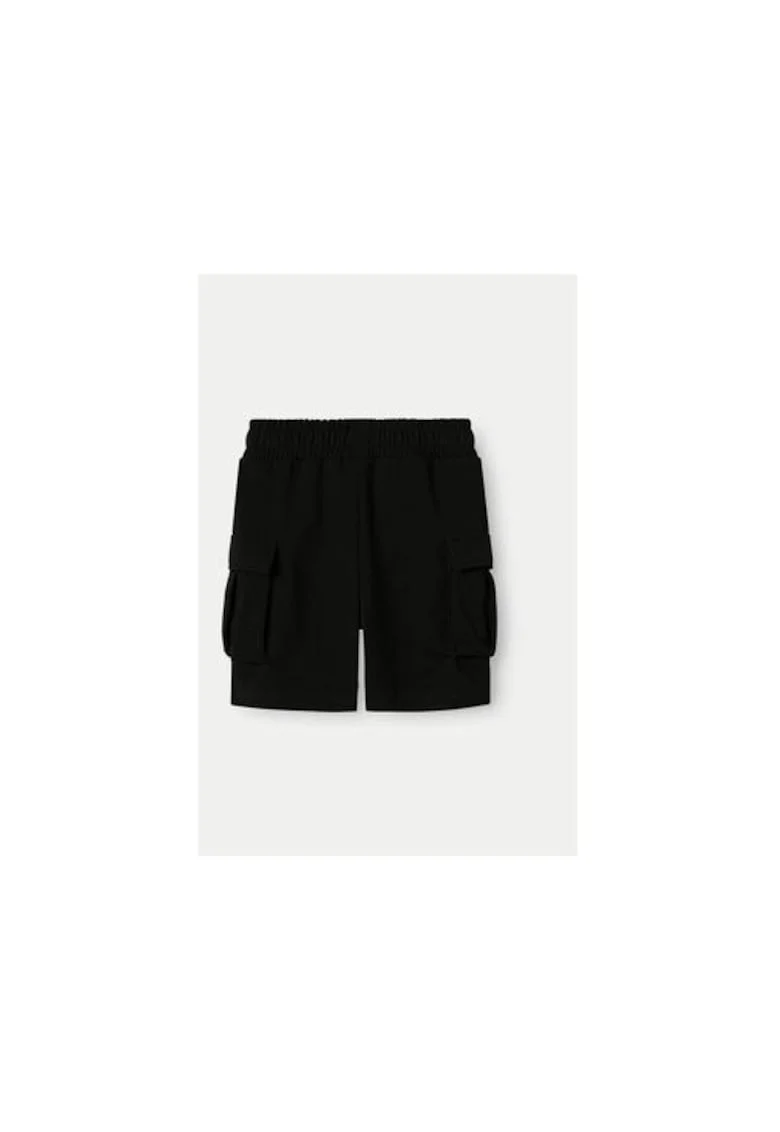 Pantaloni scurti baieti,  304938115, Bumbac/Poliester, Negru, Negru