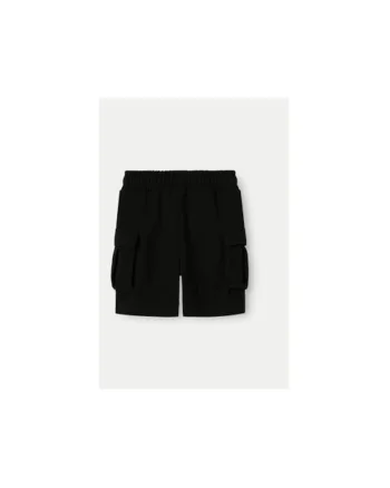 Pantaloni scurti baieti,  304938115, Bumbac/Poliester, Negru, Negru