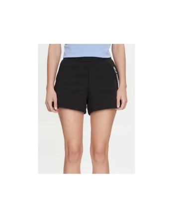 Pantaloni scurti dama,  303775476, Bumbac/Poliester, Negru, Negru