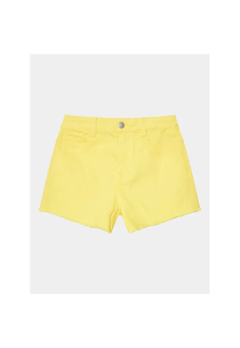 Pantaloni scurti fete,  302099221, Bumbac/Poliester, Galben, Galben