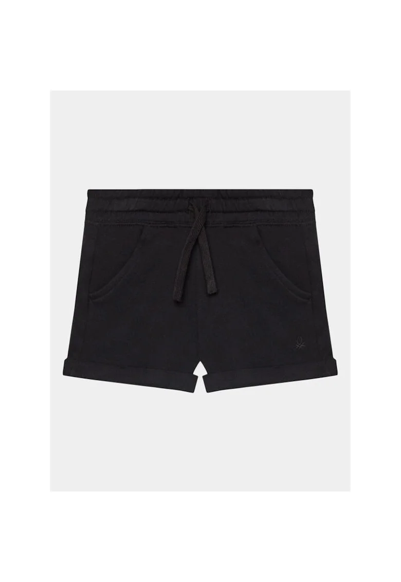 Pantaloni scurti fete,  303817916, Bumbac, Negru, Negru
