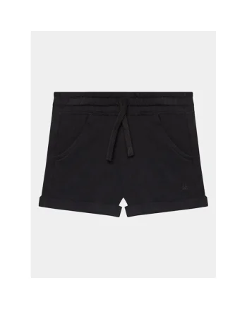 Pantaloni scurti fete,  303817916, Bumbac, Negru, Negru