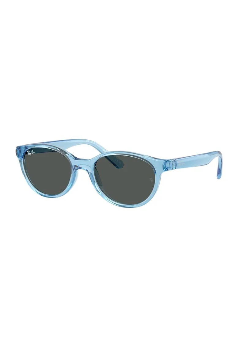 Ochelari de soare rotunzi cu lentile uni, Albastru pastel