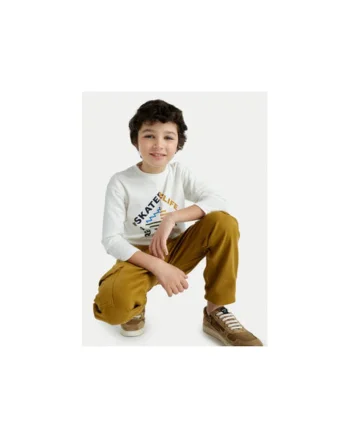 Pantaloni baieti,  304330919, Bumbac, 140 CM, Galben
