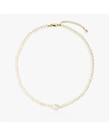 Colier din argint Golden Chanti - Perle de cultura
