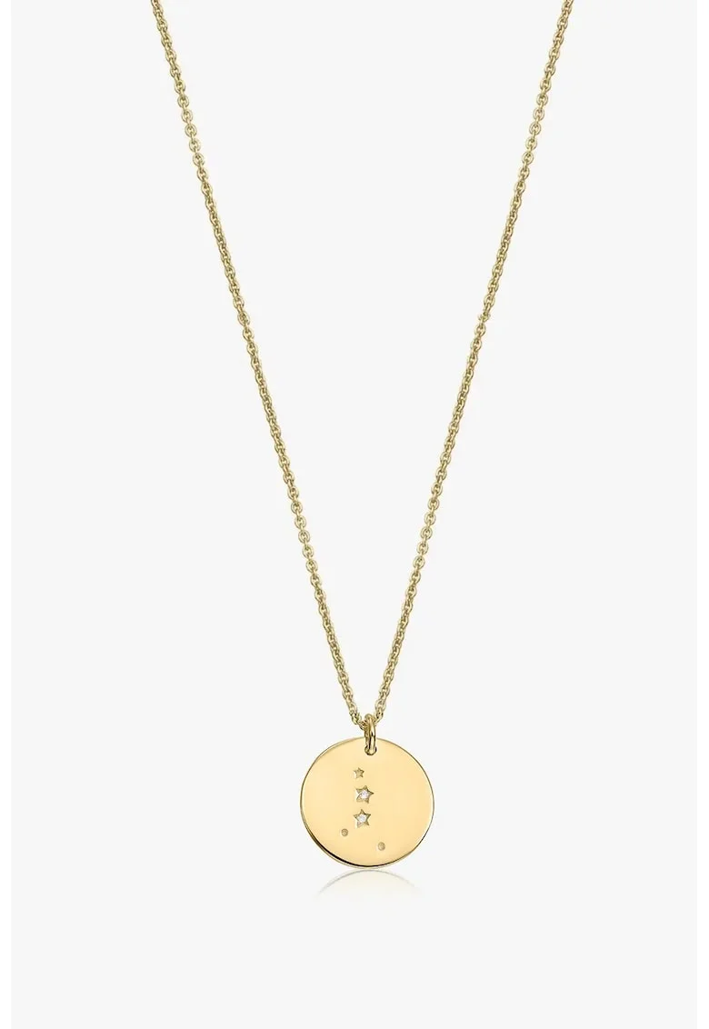 Colier placat cu aur de 14K cu safire albe
