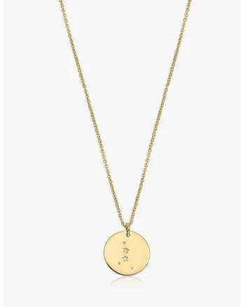 Colier placat cu aur de 14K cu safire albe