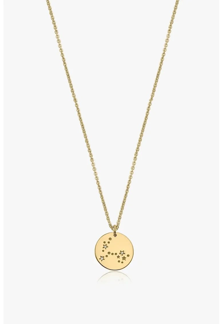 Colier de argint placat cu aur de 14K decorat cu safire albe, G