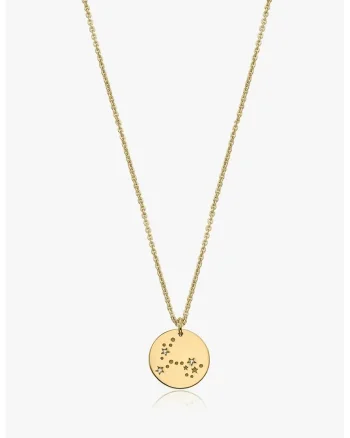 Colier de argint placat cu aur de 14K decorat cu safire albe, G