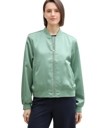 Jacheta bomber cu fermoar, Verde deschis