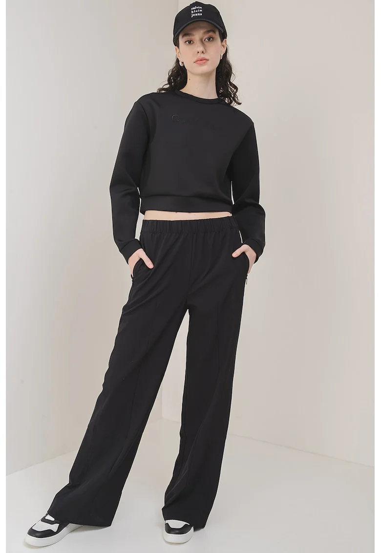 Bluza de trening crop cu logo