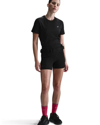 Tricou cu tehnologie Dri-FIT si logo reflectorizant, pentru alergare Swift, Negru/Argintiu