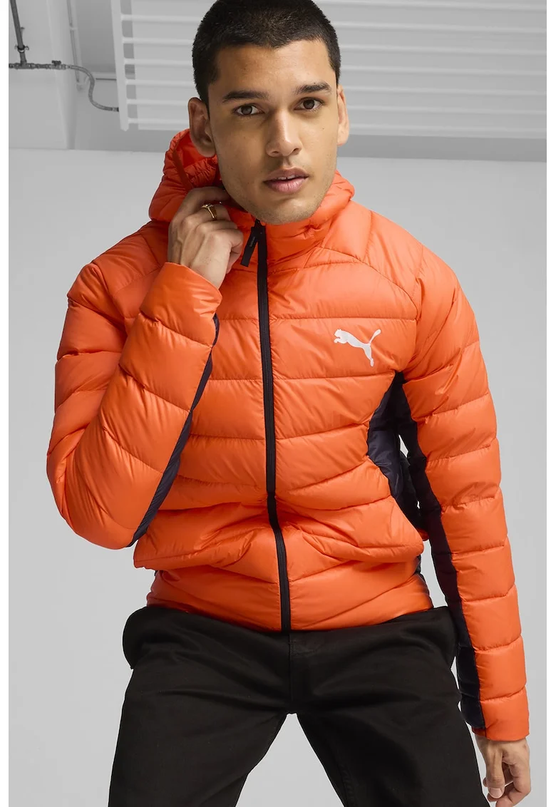 Geaca slim fit cu umplutura de puf PackLITE, Negru/Gri/Portocaliu