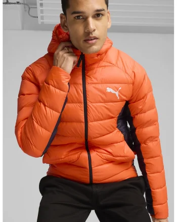 Geaca slim fit cu umplutura de puf PackLITE, Negru/Gri/Portocaliu