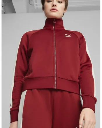 Jacheta sport cu logo Iconic, Rosu inchis/Crem